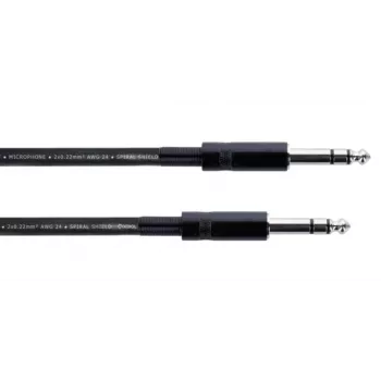 Cordial 14814 6,3mm TRS jack naar 6,3mm TRS jack audiokabel 0,5m zwart