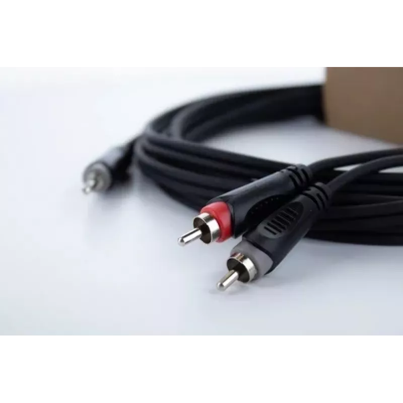 Cordial 14855 3,5mm stereo jack naar 2x RCA audio-Y-adapterkabel, 1,5m, zwart