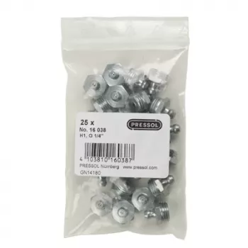 Pressol kegelsmeernippel H1 recht G 1/4 verzinkt 25 stuks (16 038)