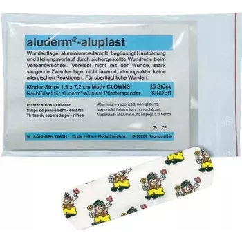 SÖHNGEN Aluderm Aluplast pleister-navulset voor Clown-dispenser, 25 stuks, huidskleur, hypoallergeen, latexvrij 1009921