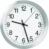 PEWETA radiowandklok van aluminium, 40 cm diameter, zilver (51.017.415)