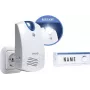 m-e modern-electronics FG1.2 draadloze deurbelset met naamplaatje en flitslicht, wit