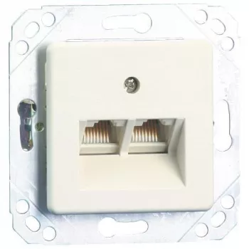 Metz Connect UPk inbouw universele aansluiteenheid, UAE-design, 2xRJ45, mini-klem (130064111-I)