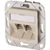 METZ CONNECT BTR E-DAT modul 8/8(8) UPk inbouw datacontactdoos, 2x RJ-45, CAT 6e, afgeschermd, parelwit RAL 1013 1309121101-E