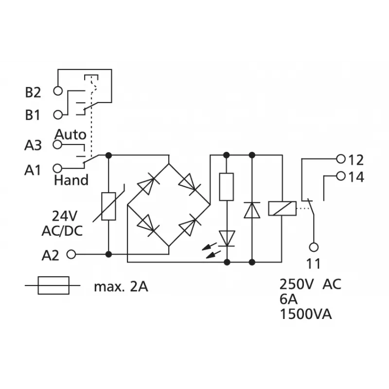 METZ CONNECT KRA-SR-M8/21 Vermogensrelaismodule, 24 V AC/DC, 1 wisselcontact, wit (11064513)