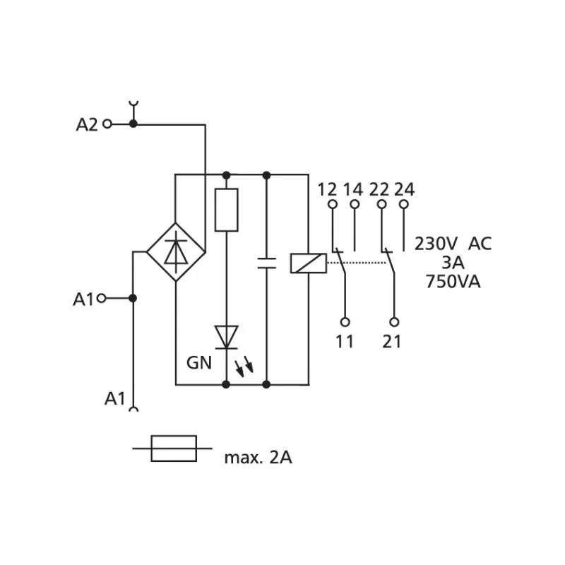 METZ CONNECT Koppelrelais 24 V AC/DC KRA-F10/21-21 2W (11070213)
