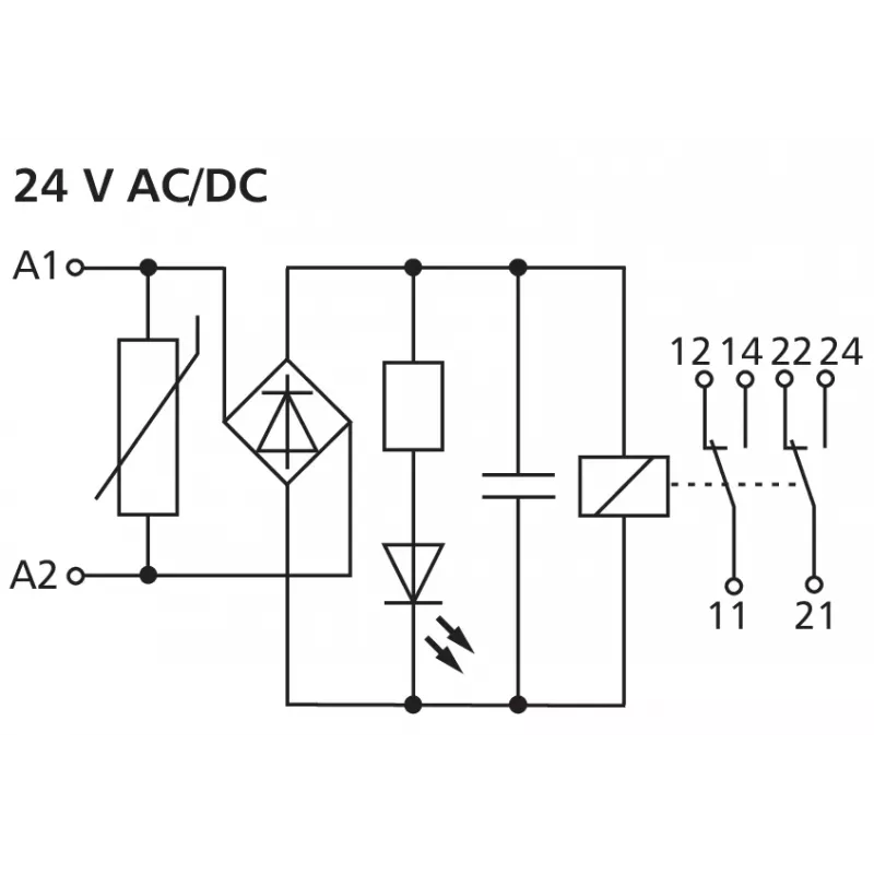 METZ CONNECT 11061913 interface-relaismodule, 24 V AC spoel, 1 wisselaar, 6 A, wit