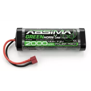Absima Greenhorn NiMH accupack 7,2V 2000mAh T-plug softcase voor RC-modellen
