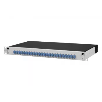 METZ CONNECT 1502697424-E Cat.6A afgeschermd 24-poorts 1U patch paneel, gereedschapsloze IDC, lichtgrijs