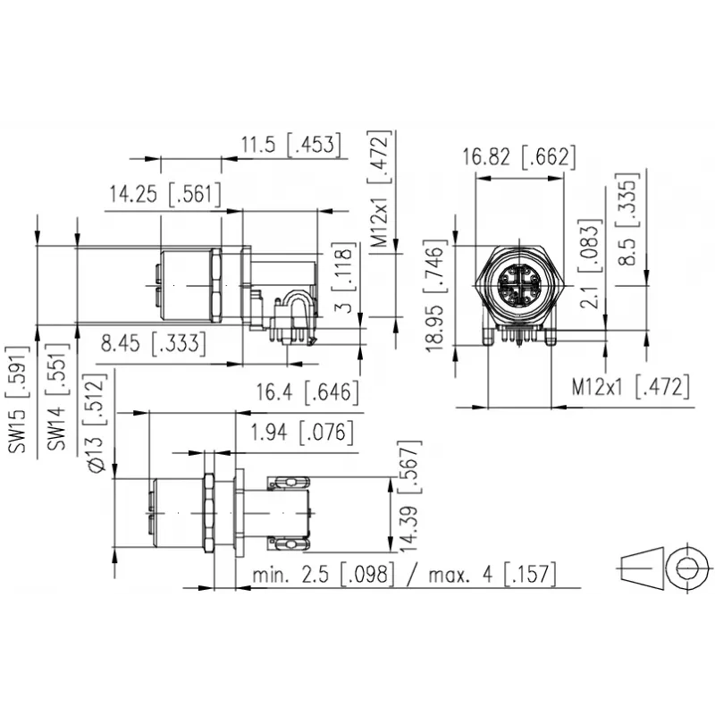 METZ MMT471A315-0004 PCB-bus, 8-polig, 2,54 mm rastermaat, THT, recht