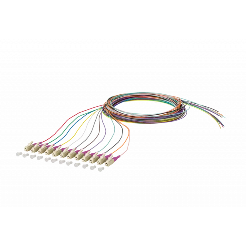 METZ CONNECT 150N1JO0020E OM4 multimode glasvezel-patchkabel, 12x LC-duplex, 2 m, 50 µm kern, meerkleurig