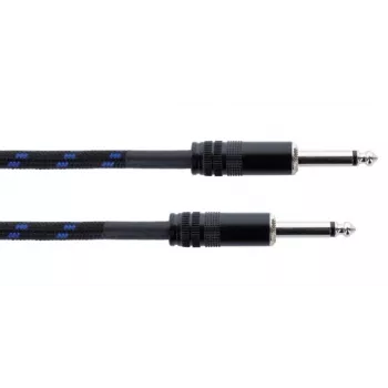 Cordial 14770 mono-jack audiokabel 6,3 mm TS naar 6,3 mm TS 5 m zwart/blauw textiel