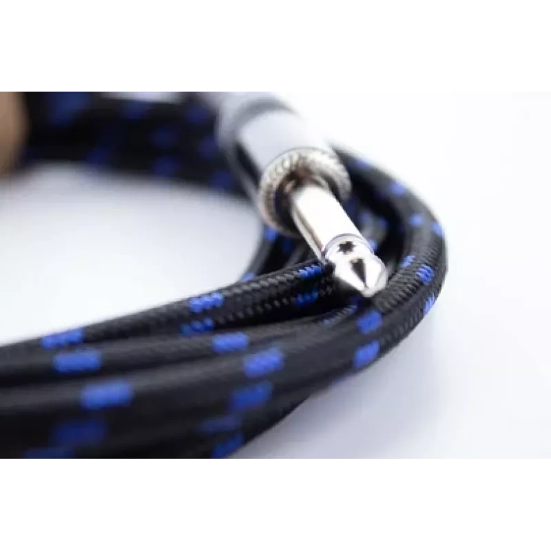 Cordial 14770 mono-jack audiokabel 6,3 mm TS naar 6,3 mm TS 5 m zwart/blauw textiel