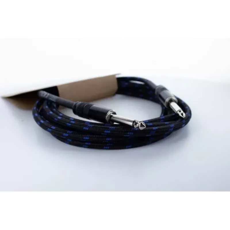 Cordial 14770 mono-jack audiokabel 6,3 mm TS naar 6,3 mm TS 5 m zwart/blauw textiel