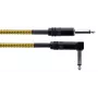 Cordial 14776 instrumentkabel 6,3mm mono-jack naar 6,3mm mono-jack, 3m, zwart/geel textiel