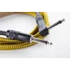 Cordial 14776 instrumentkabel 6,3mm mono-jack naar 6,3mm mono-jack, 3m, zwart/geel textiel