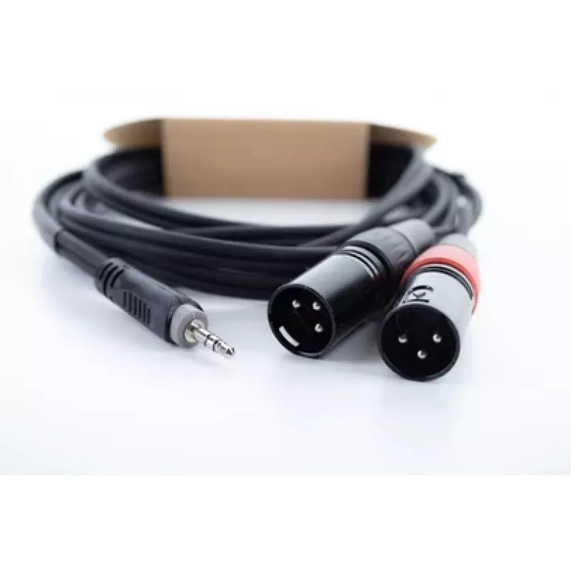 Cordial EY 1.5 WMM XLR Y-adapterkabel - 3,5 mm TRS naar 2x XLR stekker, 1,5 m 14871