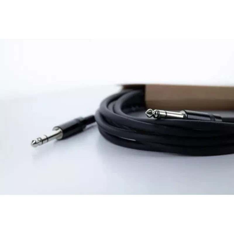 Cordial 14816 stereo-jack audiokabel 6,3mm TRS naar 6,3mm TRS, 1,5m, zwart, twisted pair, PVC