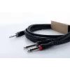 Cordial 14876 audio-Y-adapterkabel 6,3 mm stereo-jack naar 2x 6,3 mm mono-jack 1 m zwart