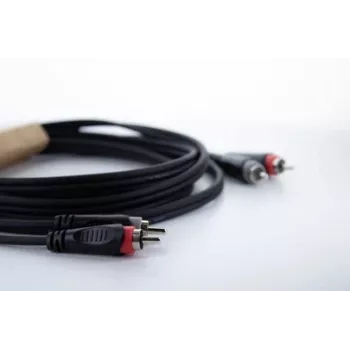 Cordial 14834 RCA audiokabel 2x RCA stekker naar 2x RCA stekker 0,5m zwart PVC twin