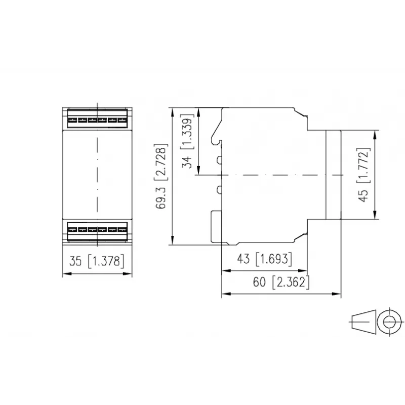 METZ Connect fasebewakingsrelais 3x 200-480 V AC, 2 wisselcontacten, DIN-rail 11027170