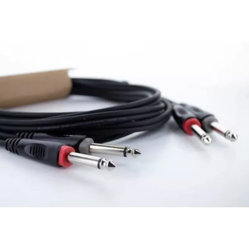 Cordial 14846 Twin Mono jack audiokabel 6m zwart - dual 6,3mm TS naar dual 6,3mm TS