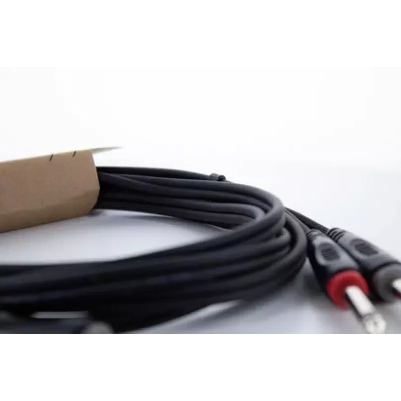 Cordial 14846 Twin Mono jack audiokabel 6m zwart - dual 6,3mm TS naar dual 6,3mm TS