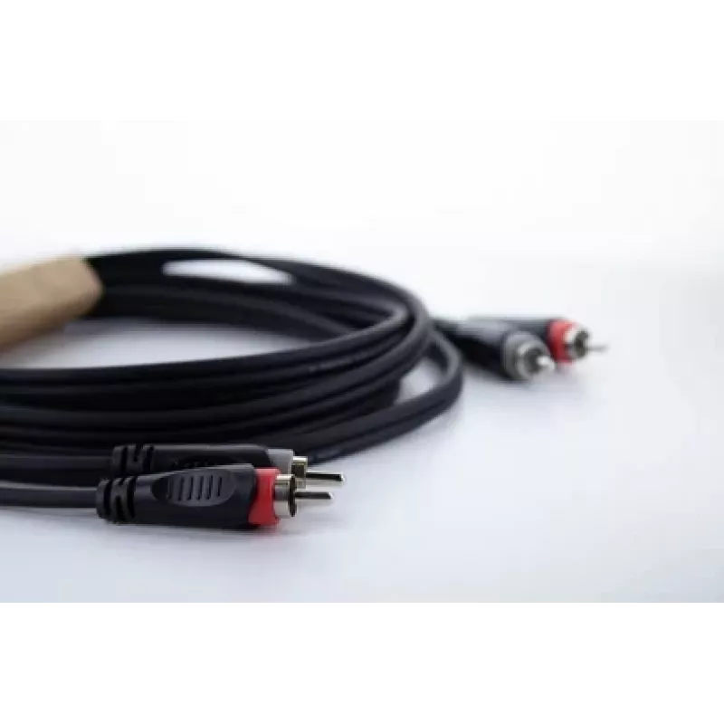 Cordial 14837 RCA audiokabel 2x RCA stekker naar 2x RCA stekker 3 m zwart PVC twin-kabel