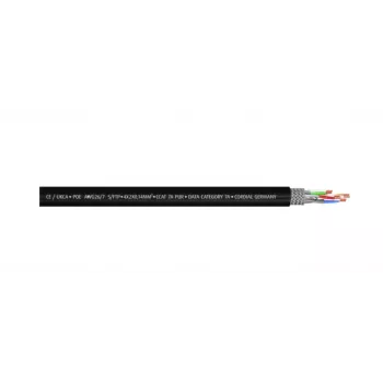 Cordial 15581 CAT 7a S/FTP patchkabel, RJ45, 10 m, zwart, PUR-mantel