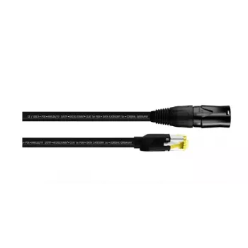 Cordial 15550 CAT 5e S/UTP patchkabel, 5 m, zwarte PUR-mantel, RJ45, Gigabit Ethernet, industrie & buiten