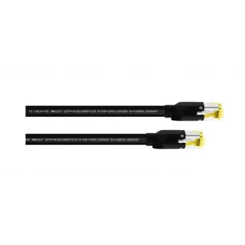 Cordial 15578 RJ45 netwerkkabel, patchkabel CAT 7a S/FTP 2,00 m zwart PUR-mantel 1 stk.