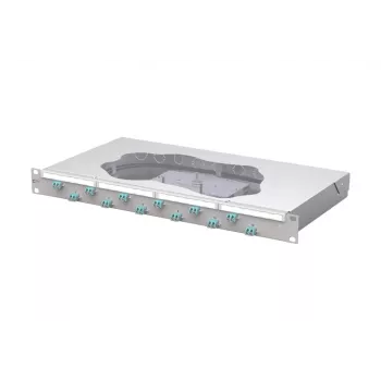 METZ CONNECT OpDAT fix las-patchpaneel 12xLC-D OM3, 1U, 24 vezels, lichtgrijs 1504557712-F