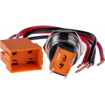 JOY-IT BUTTON22C-M-RD drukschakelaar 250V AC 15A SPST NO IP67 IK10 rood