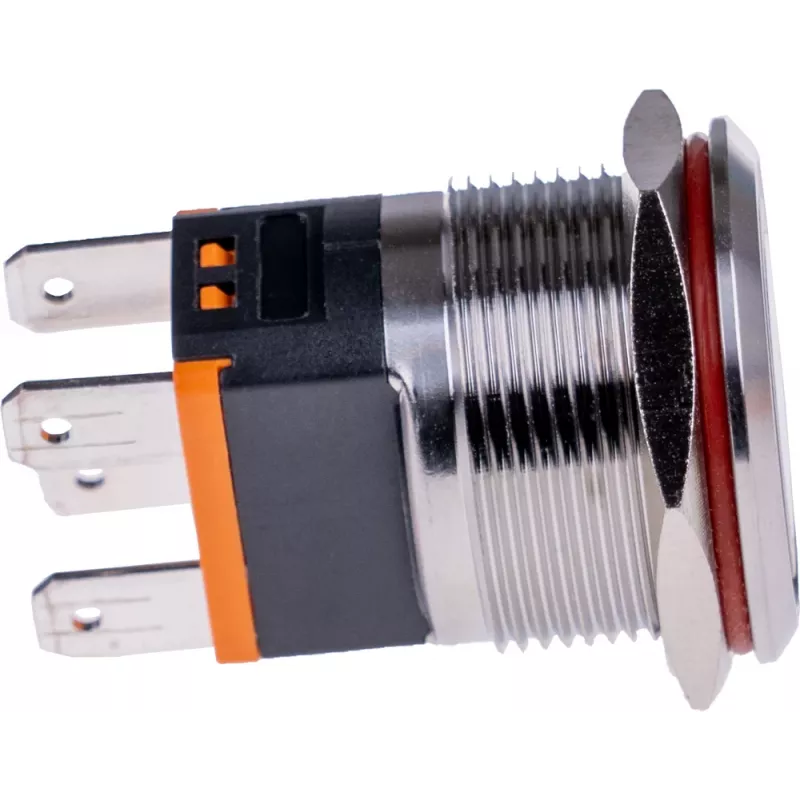JOY-IT BUTTON22C-M-RD drukschakelaar 250V AC 15A SPST NO IP67 IK10 rood
