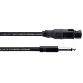 Cordial EM 6 FV XLR naar 6,3 mm TRS jack audiokabel, 6 m, zwart 14823