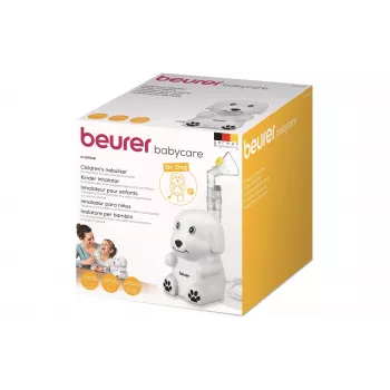 Beurer IH 24 Kids compressorvernevelaar met kindermaskers en volwassenenmaskers, 3,16 µm deeltjesgrootte, 8 ml vulvolume, stille werking 60309