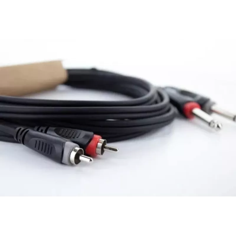 Cordial 14839 6,3mm mono jack naar RCA audiokabel 1m zwart