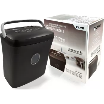 LMG DWS-1012CD papierversnipperaar met partikelsnede en aparte CD/DVD-bak, veiligheidsniveau P-4, 10-12 vel, 21L