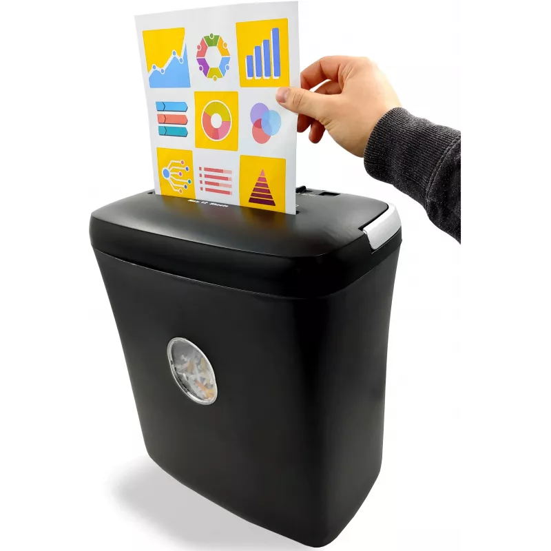 LMG DWS-1012CD papierversnipperaar met partikelsnede en aparte CD/DVD-bak, veiligheidsniveau P-4, 10-12 vel, 21L