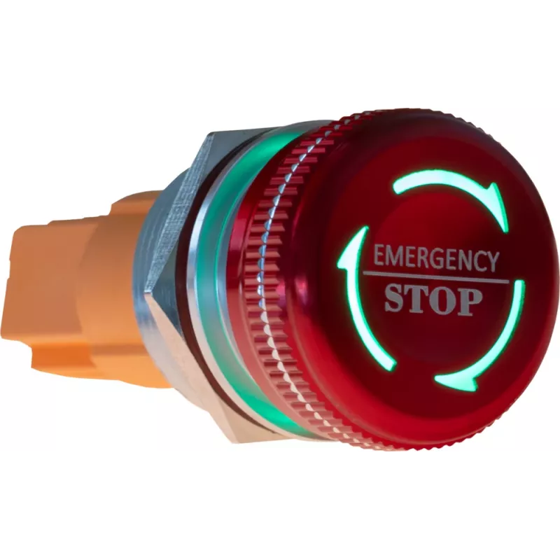 JOY-IT Button22NA-01 noodstopknop, mechanische vergrendeling, rood/groen, Ø22 mm, IP67, IK10