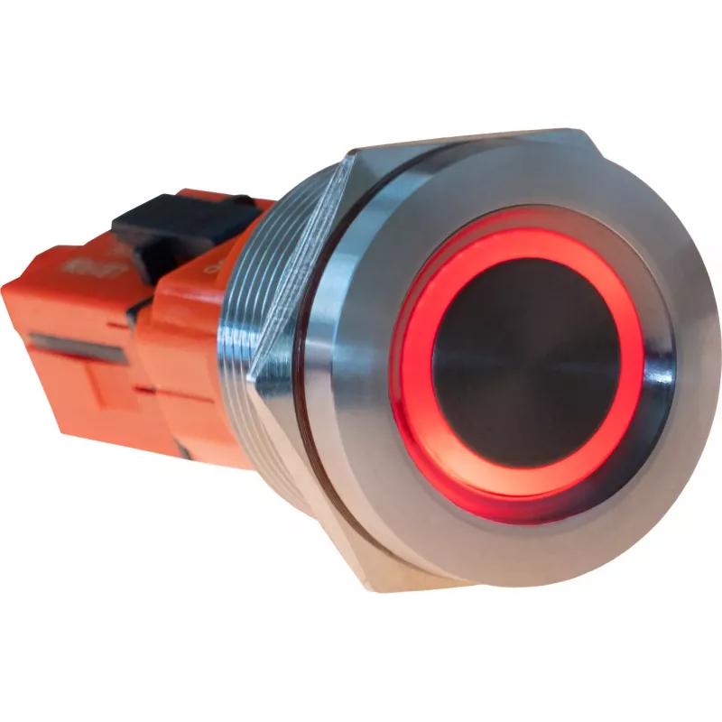 JOY-IT Button22T-01 drukknop (maakcontact), rood/blauw LED, 22mm, IP68, IK10