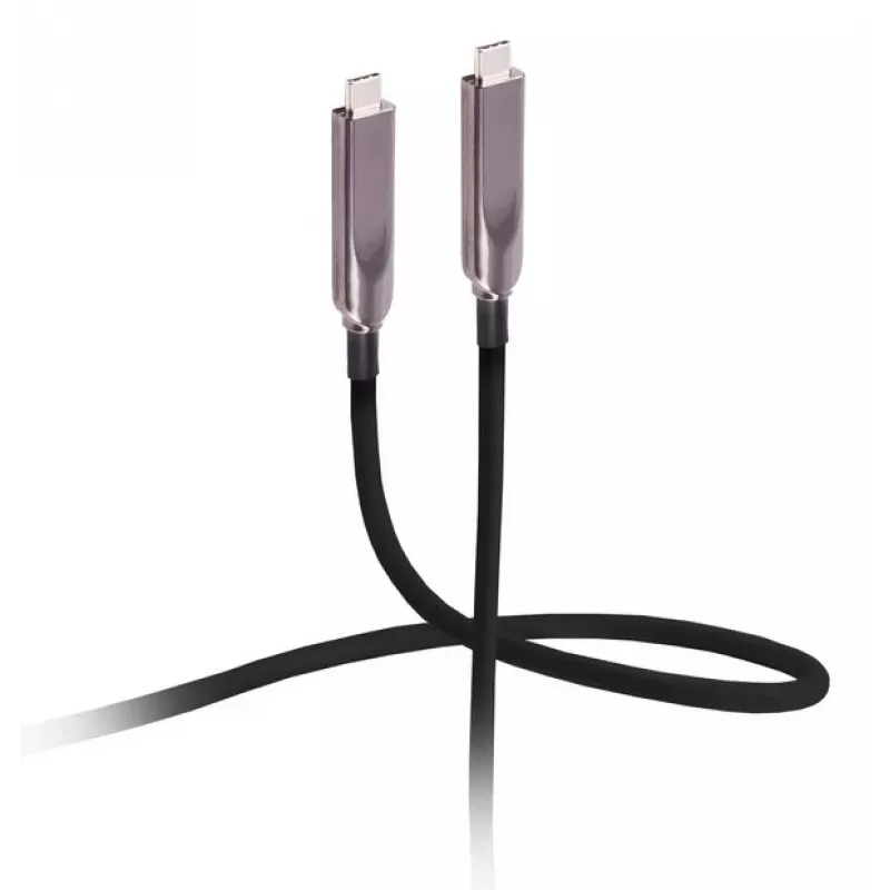 Flexline USB-C hybride actieve optische kabel 12,5m 8K 60Hz 10Gbps 60W PD TPU zwart FL31-44211