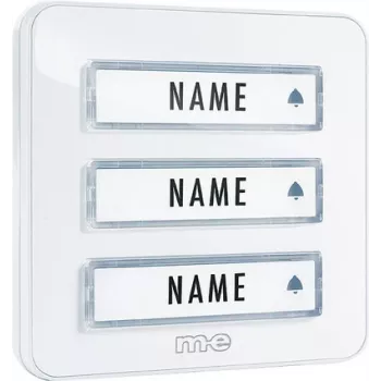 M-E MODERN-ELECTRONICS KTA-3 W deurbelknop-paneel voor 3 gezinnen, wit