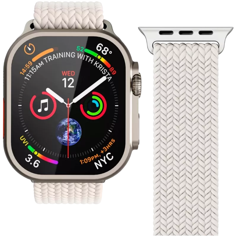 VONMÄHLEN Woven Loop voor Apple Watch 40/41/42mm, crème