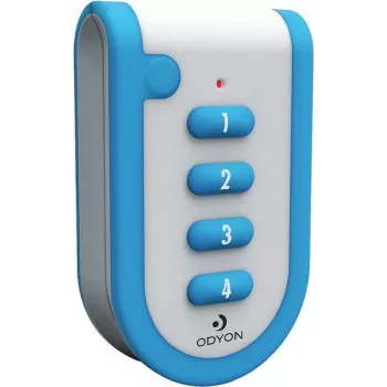 m-e modern-electronics Odyon ODYON pro HS-4 4-kanaals draadloze handzender met ontvangstcontrole, 868,3 MHz, 1000 m bereik, Rolling Code, IP54, CR2032 batterij 56502
