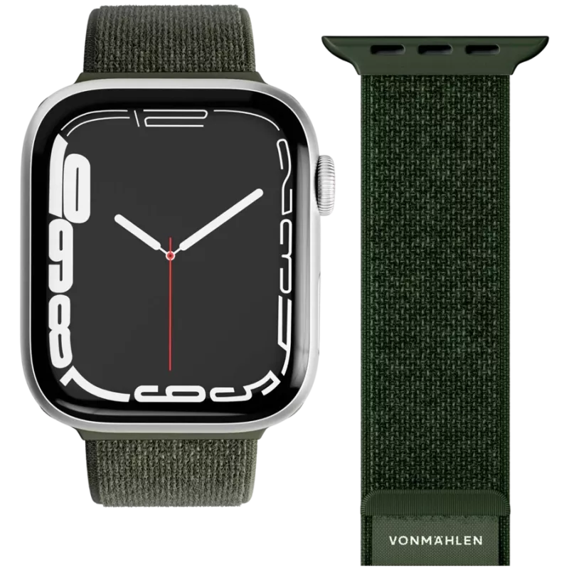 VONMÄHLEN Fitness Loop 2 armband voor Apple Watch 44mm, 45mm, 49mm – olijf