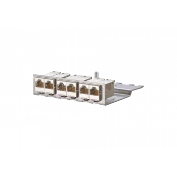 METZCONNECT BTR E-DATmodul 6x88 1U CAT6 patchpanel met 6 afgeschermde RJ45-modules, geïntegreerd kabelmanagement en trekontlasting 130922-03-E