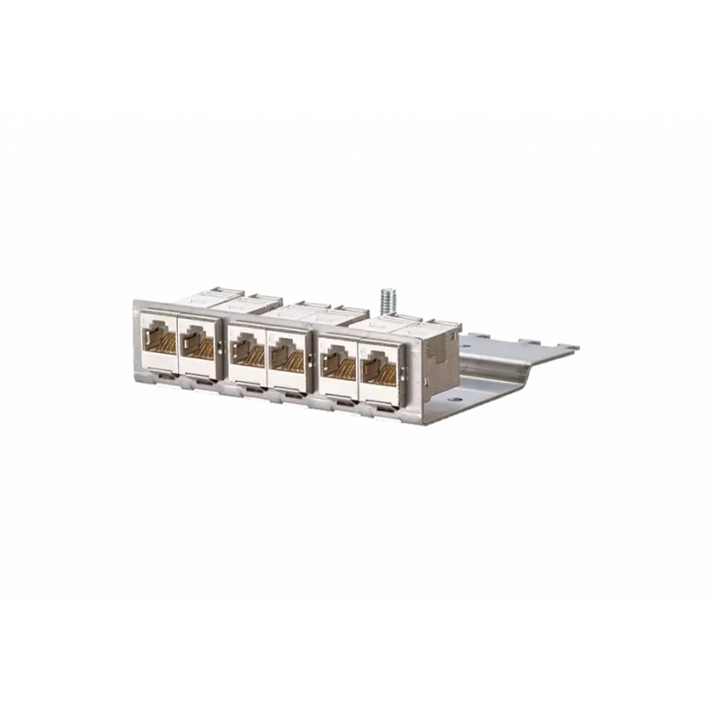 METZCONNECT BTR E-DATmodul 6x88 1U CAT6 patchpanel met 6 afgeschermde RJ45-modules, geïntegreerd kabelmanagement en trekontlasting 130922-03-E