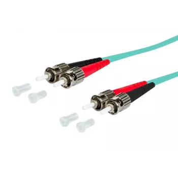 METZ BTR 151J1AOAO10E OpDAT OM3 Duplex ST-ST Multimode glasvezel patchkabel, 1m Aqua, LSZH-mantel