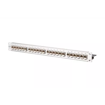 METZ CONNECT 130921-E EDATmod-MP24 24-poorts E-DAT-module patchpaneel, roestvrij staal, 1U